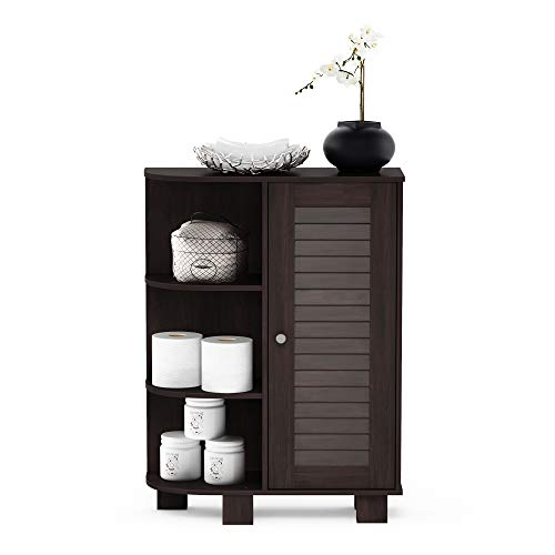 Furinno Indo Storage Shelf Louver Door Cabinet, Espresso