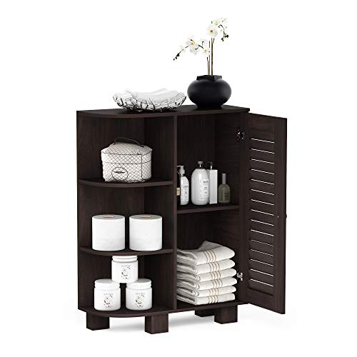 Furinno Indo Storage Shelf Louver Door Cabinet, Espresso