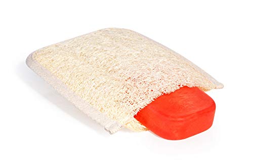 SRIVILIZE888 Scrub Soap Bags Natural Organic 100% Loofah fibres Sponge Scrubbing Exfoliating Soap Pouch Eco-Friendly Young Smooth Skin for Bath Shower (Set of 2)