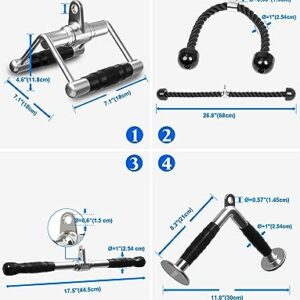 POWER GUIDANCE Triceps Pull Down Attachment, Cable Machine Accessories for Home Gym, Lat Pull Down Attachment Weight Fitness