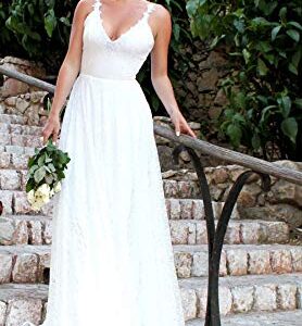 Bridesmaid Dress for Women Floral Lace Bandage Backless Formal Prom Wedding Ball Party Dress White