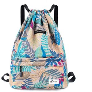 risefit waterproof drawstring bag, gym bag sackpack sports backpack for men women