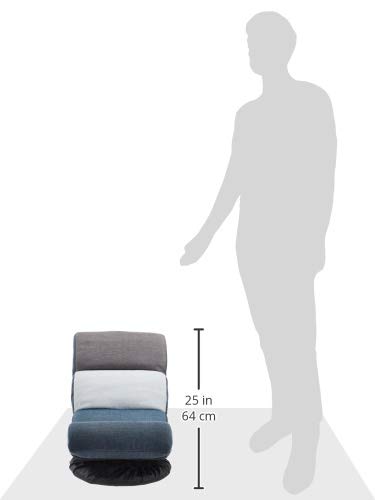 Amazon Basics Swivel Compact Adjustable Foam Floor Chair, Blue, White, Grey, 26"D x 16.5"W x 20.5"H