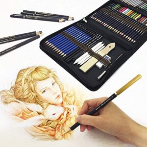 ZZWOND Drawing Pencils For Artists,72 Piece Kit Sketch Pencils and Colored Pencils Art Set - Ideal Gift for Beginners & Pro Artists Drawing Art, Sketching, Shading & Colouring