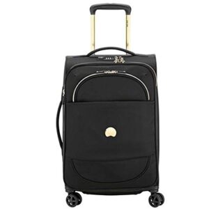 delsey paris montrouge softside expandable luggage with spinner wheels, black, carry-on 21 inch