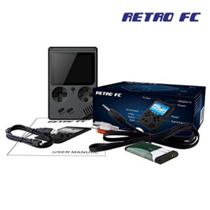 Handheld Games Console for Kids Adults - Retro Video Games Consoles 3 inch Screen 168 Classic Games 8 Bit Game Player with AV Cable Can Play on TV (Black)