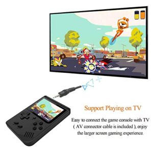 Handheld Games Console for Kids Adults - Retro Video Games Consoles 3 inch Screen 168 Classic Games 8 Bit Game Player with AV Cable Can Play on TV (Black)