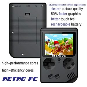 Handheld Games Console for Kids Adults - Retro Video Games Consoles 3 inch Screen 168 Classic Games 8 Bit Game Player with AV Cable Can Play on TV (Black)