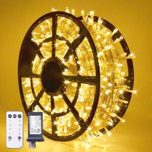 jmexsuss 168ft 600 led christmas lights outdoor waterproof 8 modes indoor christmas string lights warm white christmas tree lights plug in for room bedroom wedding party holiday decorations.