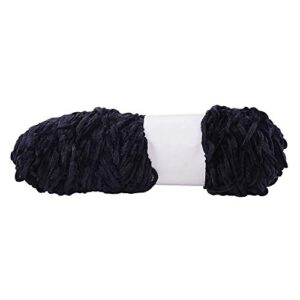 wandic crushed velvet yarn, black soft yarn baby blanket yarn for knitting and crochet projects, 100 g/3.53 oz