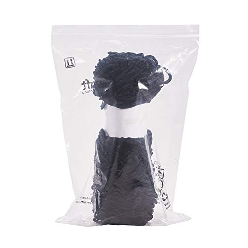 WANDIC Crushed Velvet Yarn, Black Soft Yarn Baby Blanket Yarn for Knitting and Crochet Projects, 100 g/3.53 oz