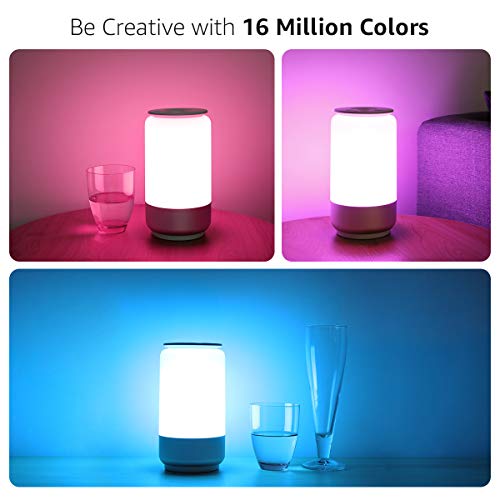 Lepro Smart Table Lamp for Bedroom Bedside Lamp Works with Alexa Google Home, Tunable White & RGB Color Changing Dimmable LED Nightstand Touch Lamp, WiFi APP Phone Control Night Light