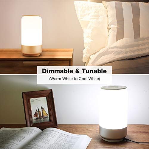 Lepro Smart Table Lamp for Bedroom Bedside Lamp Works with Alexa Google Home, Tunable White & RGB Color Changing Dimmable LED Nightstand Touch Lamp, WiFi APP Phone Control Night Light