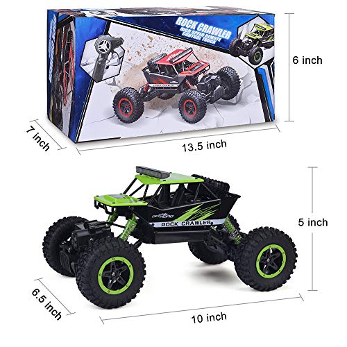 NQD Rc Car, Remote Control Monster Truck, 2.4Ghz 4wd Off Road Rock Crawler Vehicle, 1:16 All Terrain Rechargeable Electric Toy for Boys & Girls