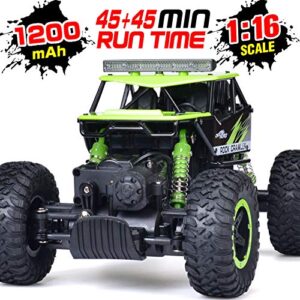 NQD Rc Car, Remote Control Monster Truck, 2.4Ghz 4wd Off Road Rock Crawler Vehicle, 1:16 All Terrain Rechargeable Electric Toy for Boys & Girls