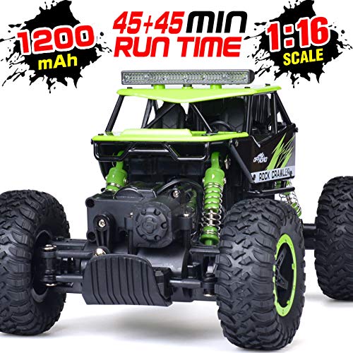 NQD Rc Car, Remote Control Monster Truck, 2.4Ghz 4wd Off Road Rock Crawler Vehicle, 1:16 All Terrain Rechargeable Electric Toy for Boys & Girls