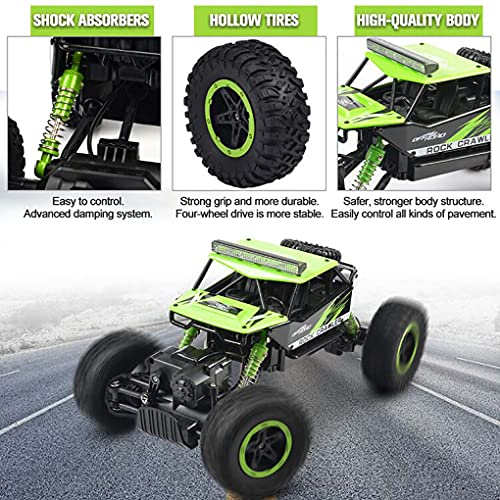 NQD Rc Car, Remote Control Monster Truck, 2.4Ghz 4wd Off Road Rock Crawler Vehicle, 1:16 All Terrain Rechargeable Electric Toy for Boys & Girls