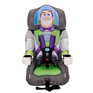 kidsembrace disney pixar toy story buzz lightyear 2-in-1 forward facing booster car seat, green/white/grey