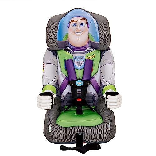 KidsEmbrace Disney Pixar Toy Story Buzz Lightyear 2-in-1 Forward Facing Booster Car Seat, Green/White/Grey