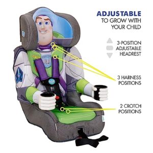 KidsEmbrace Disney Pixar Toy Story Buzz Lightyear 2-in-1 Forward Facing Booster Car Seat, Green/White/Grey