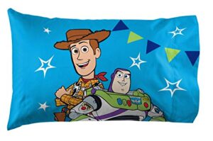jay franco disney pixar toy-story you've got a friend in me 1 pack pillowcase - double-sided kids super soft bedding features woody and buzz lightyear (official disney pixar product)
