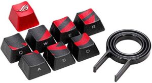 asus rog gaming keycap set - textured side-lit design for fps & moba gaming | accurate keypress with strong grip | compatible with cherry mx switches | includes keycap-puller tool for easy installatio