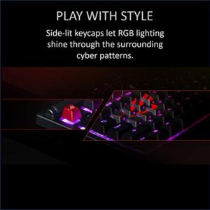 ASUS ROG Gaming Keycap Set - Textured Side-Lit Design for FPS & MOBA Gaming | Accurate Keypress with Strong Grip | Compatible with Cherry MX Switches | Includes Keycap-Puller Tool for Easy Installatio