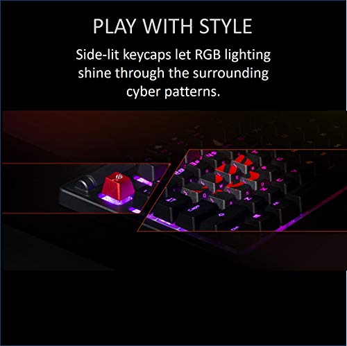 ASUS ROG Gaming Keycap Set - Textured Side-Lit Design for FPS & MOBA Gaming | Accurate Keypress with Strong Grip | Compatible with Cherry MX Switches | Includes Keycap-Puller Tool for Easy Installatio