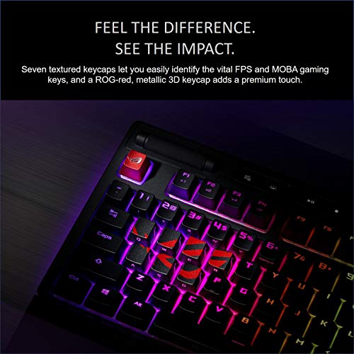 ASUS ROG Gaming Keycap Set - Textured Side-Lit Design for FPS & MOBA Gaming | Accurate Keypress with Strong Grip | Compatible with Cherry MX Switches | Includes Keycap-Puller Tool for Easy Installatio