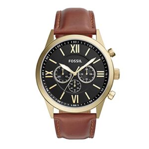 flynn chronograph brown leather watch