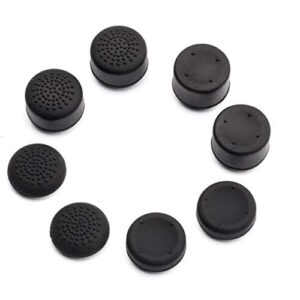 8 Pcs Heightened Soft Silicone Anti-Slip Analog Joystick Thumb Grip Stick Cap Cover Case Skin Skid Heighten for Playstation 4 PS4 PS3 Xbox Controller (Black)
