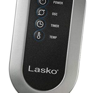 Lasko Oscillating Pedestal Fan, Thermostat, Adjustable Height, Remote Control, Timer, 4 Speeds, for Bedroom, Living Room, Office & Dorm, 16", Black, S16612