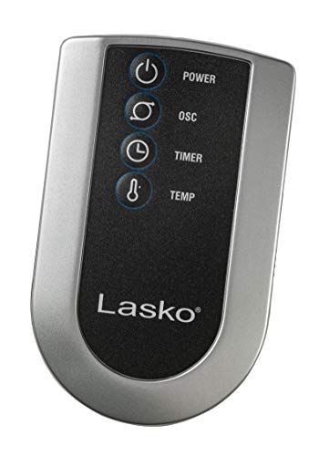 Lasko Oscillating Pedestal Fan, Thermostat, Adjustable Height, Remote Control, Timer, 4 Speeds, for Bedroom, Living Room, Office & Dorm, 16", Black, S16612