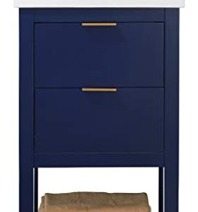 LUCA Kitchen & Bath LC20GBP Sydney 20" Bathroom Vanity Set in Midnight Blue with Integrated Porcelain Top