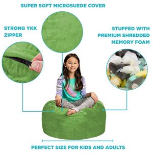 Sofa Sack - Plush, Ultra Soft Kids Bean Bag Chair - Memory Foam Bean Bag Chair with Microsuede Cover - Stuffed Foam Filled Furniture and Accessories for Kids Room - 2' Lime