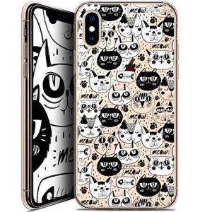 ultra-slim case for 5.8 inch apple iphone xs/x black cat design white