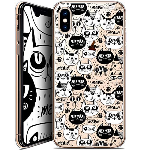 Ultra-Slim Case for 5.8 Inch Apple iPhone Xs/X Black Cat Design White