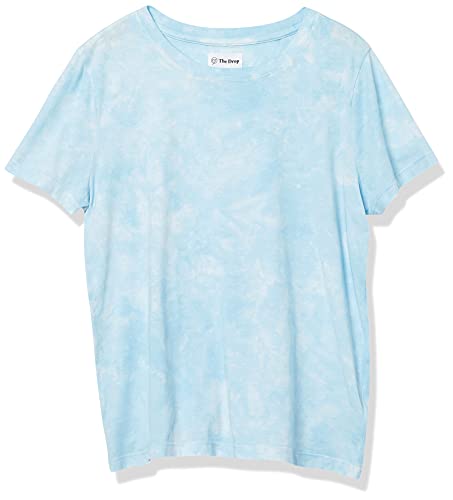 The Drop Women's Courtney Short Sleeve Tiny Crew Neck Jersey T-Shirt Shirt, -Sky Blue Tie Dye, S