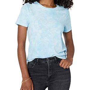 The Drop Women's Courtney Short Sleeve Tiny Crew Neck Jersey T-Shirt Shirt, -Sky Blue Tie Dye, S