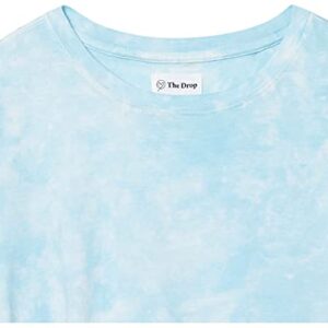 The Drop Women's Courtney Short Sleeve Tiny Crew Neck Jersey T-Shirt Shirt, -Sky Blue Tie Dye, S