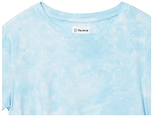 The Drop Women's Courtney Short Sleeve Tiny Crew Neck Jersey T-Shirt Shirt, -Sky Blue Tie Dye, S