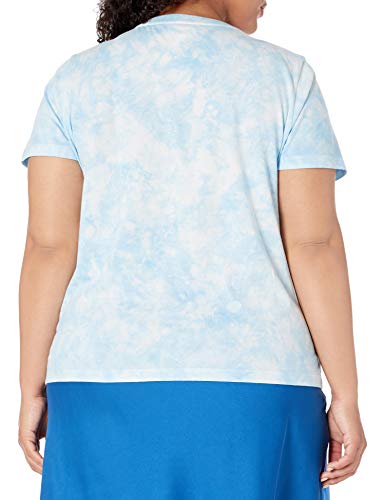 The Drop Women's Courtney Short Sleeve Tiny Crew Neck Jersey T-Shirt Shirt, -Sky Blue Tie Dye, S