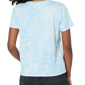 The Drop Women's Courtney Short Sleeve Tiny Crew Neck Jersey T-Shirt Shirt, -Sky Blue Tie Dye, S