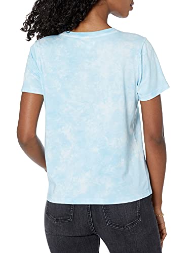 The Drop Women's Courtney Short Sleeve Tiny Crew Neck Jersey T-Shirt Shirt, -Sky Blue Tie Dye, S