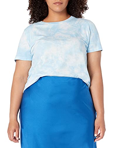 The Drop Women's Courtney Short Sleeve Tiny Crew Neck Jersey T-Shirt Shirt, -Sky Blue Tie Dye, S