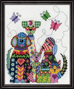 design works crafts patchwork dogs counted cross stitch kit, various