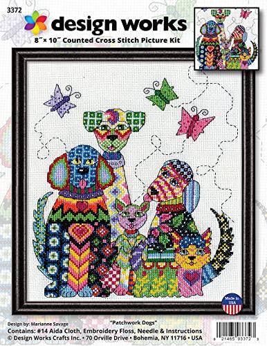 Design Works Crafts Patchwork Dogs Counted Cross Stitch Kit, Various