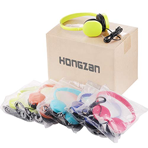 Hongzan Kids Headphones Bulk 5 Pack Multi Color for School Classroom Students Children Teen Boys Girls and Adults (Mixed)