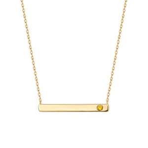pavoi 14k gold plated crystal birthstone bar necklace | dainty necklace | gold necklaces for women | november