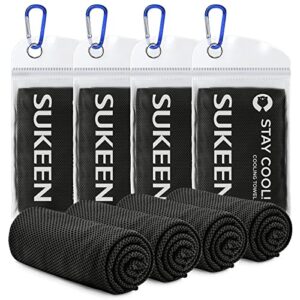 sukeen [4 pack cooling towel (40"x12"),ice towel,soft breathable chilly towel,microfiber towel for yoga,sport,running,gym,workout,camping,fitness,workout & more activities